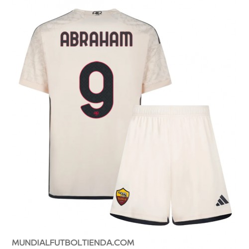 Camiseta AS Roma Tammy Abraham #9 Segunda Equipación Replica 2023-24 para niños mangas cortas (+ Pantalones cortos)